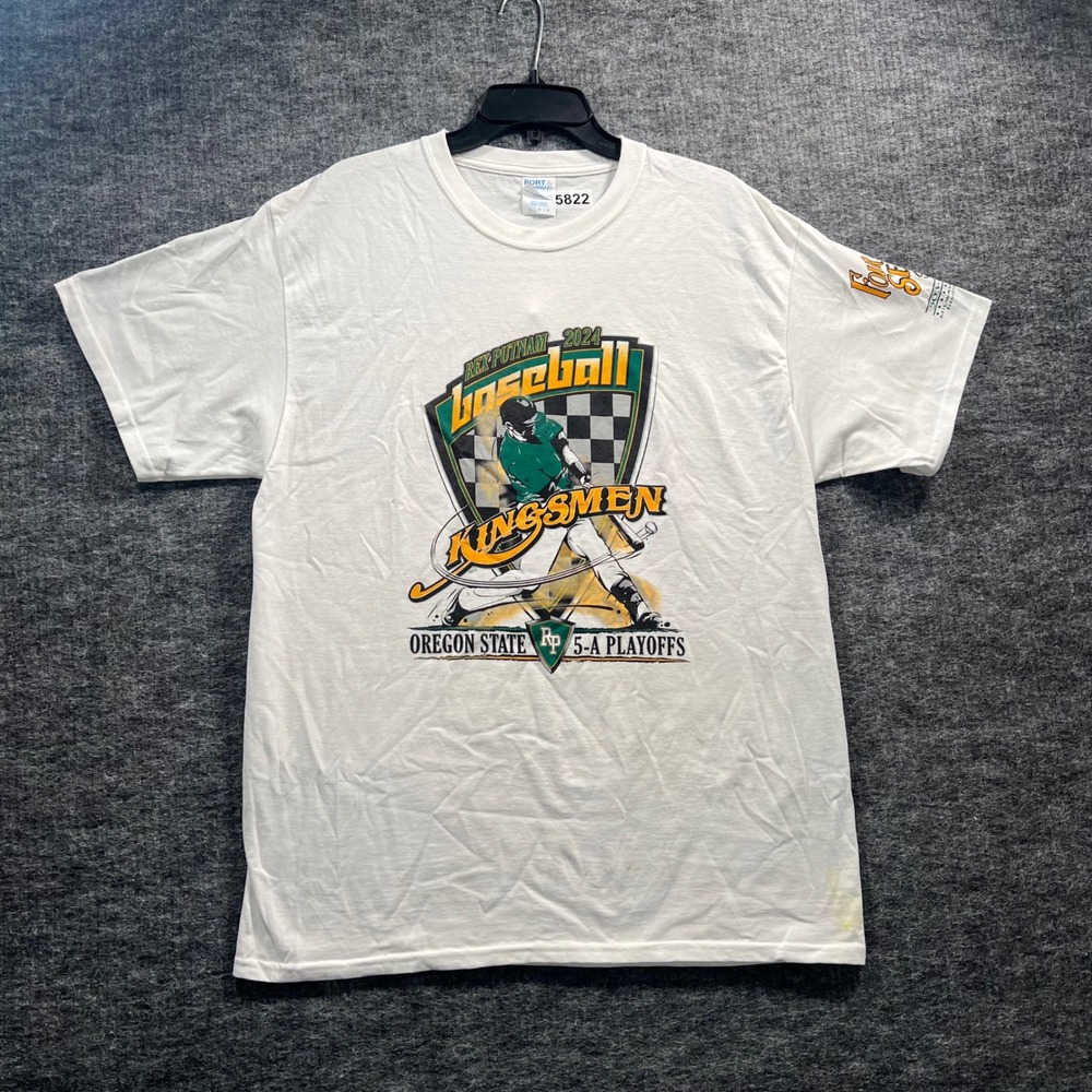 Port & Company Rex Putnam 2004 Baseball Kingsmen Oregon T-Shirt Mens L White